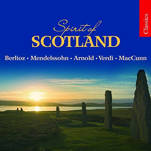 CD cover: Scottish landscape with standing stones, titled "Spirit of Scotland".