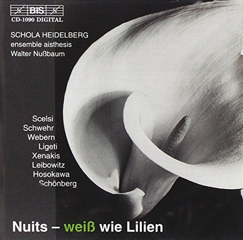 CD cover: black background with a white calla lily and text.