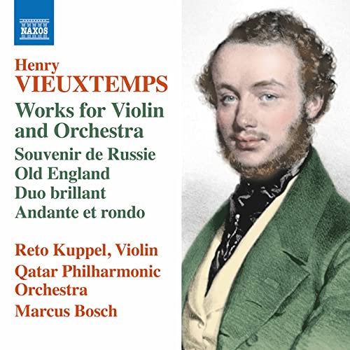 CD cover featuring a portrait of composer Henry Vieuxtemps and text details.