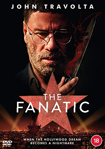 DVD cover for "The Fanatic" featuring John Travolta with a knife.