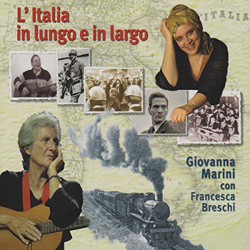 CD cover featuring portraits, a train, and a map of Italy.