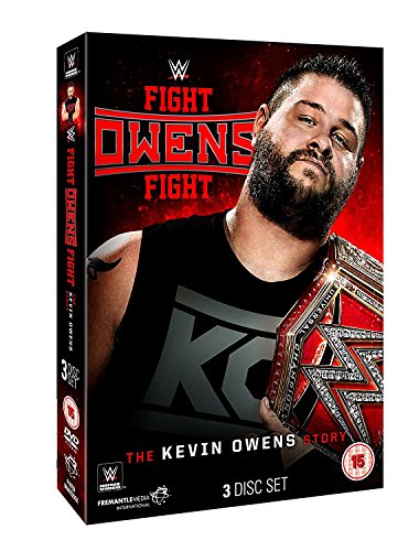 DVD cover featuring wrestler Kevin Owens holding a championship belt.