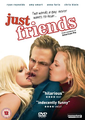 DVD cover for "Just Friends" featuring Ryan Reynolds with two women.