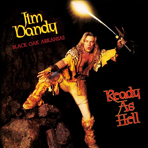 Man in fantasy costume holding a sword, album cover art.