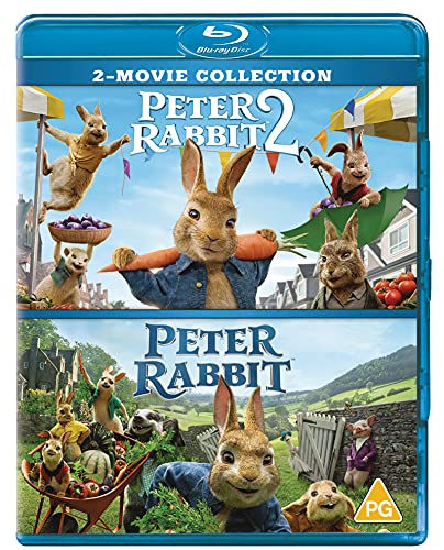 Blu-ray cover art featuring Peter Rabbit characters from two movies in a collection.