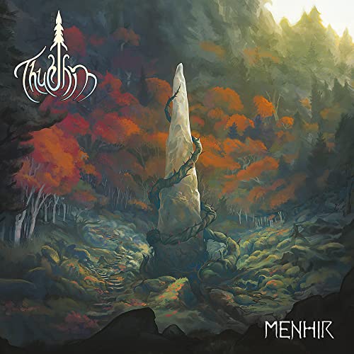 CD cover art: a tall, weathered stone monolith in a forest landscape.