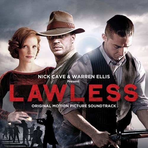 CD cover for "Lawless" soundtrack featuring actors and vintage styling.
