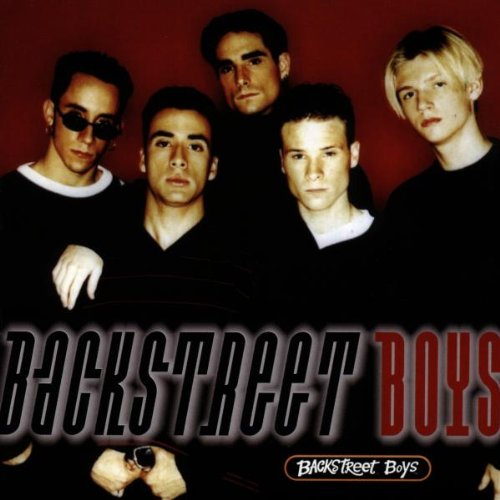 Backstreet Boys album cover featuring four band members in striped shirts.