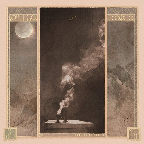 CD cover: Smoke rising from a stone altar under a moonlit sky.