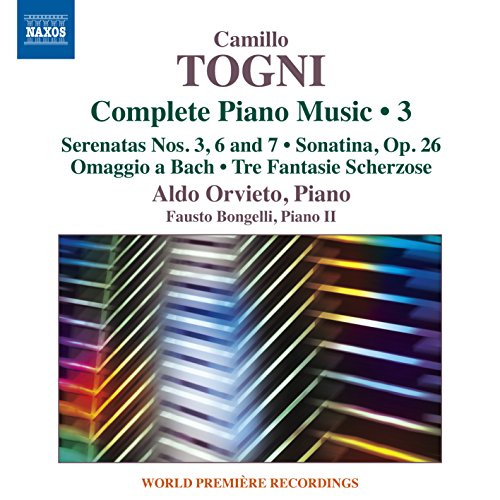 CD cover for Camillo Togni’s Complete Piano Music 3, with abstract design.