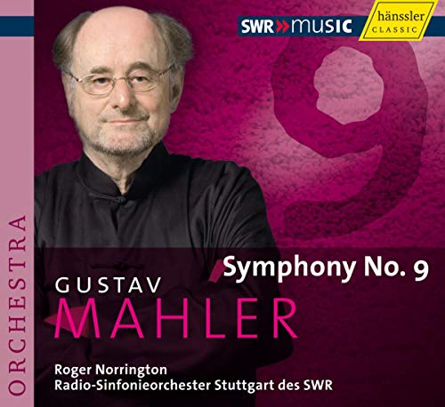 CD cover featuring conductor Roger Norrington and text “Mahler: Symphony No. 9”.