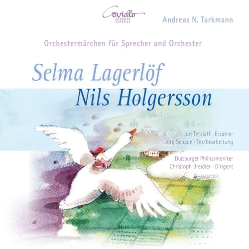 CD cover: illustration of a boy riding on the back of a goose.