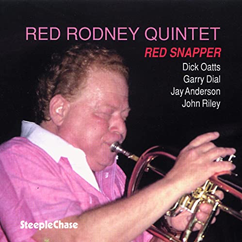 Red Rodney playing trumpet on the album cover "Red Snapper.