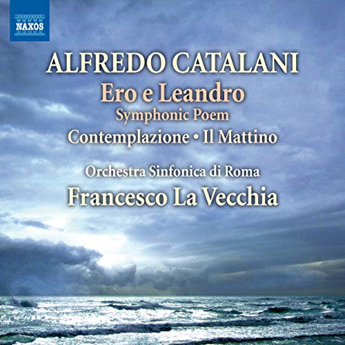 CD cover for Catalani’s “Ero e Leandro” with stormy seascape background.