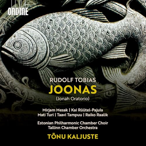 CD cover featuring a carved fish design and text naming composers and performers.