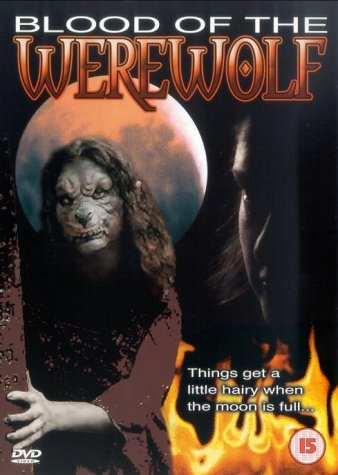 DVD cover for "Blood of the Werewolf" featuring a werewolf's face.