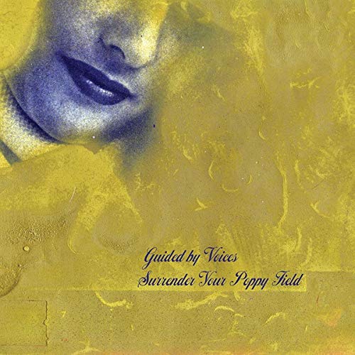 Yellow album cover with a blurred face and band name text.