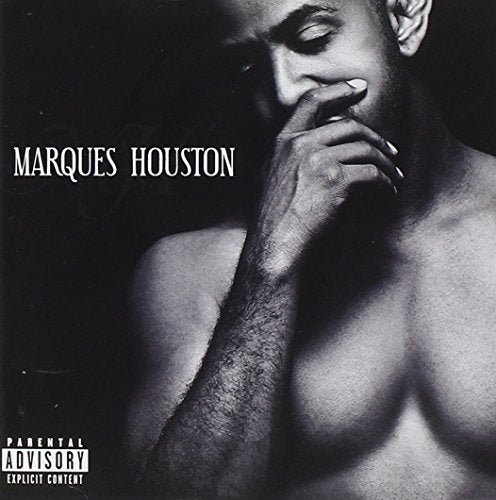 Black and white album cover featuring Marques Houston with hand to face.