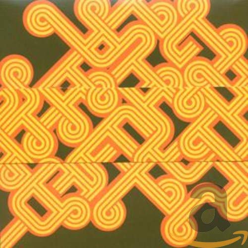 CD cover with orange Celtic knot design on a dark green background.
