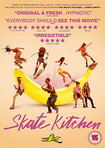 DVD cover for "Skate Kitchen" showing skaters on a giant banana.