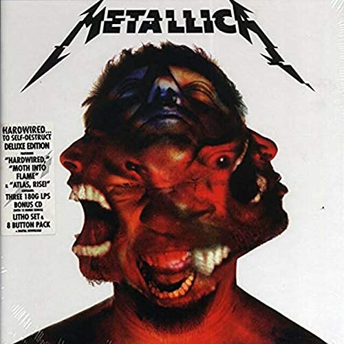 Metallica’s “Hardwired…to Self-Destruct” album cover with distorted faces.