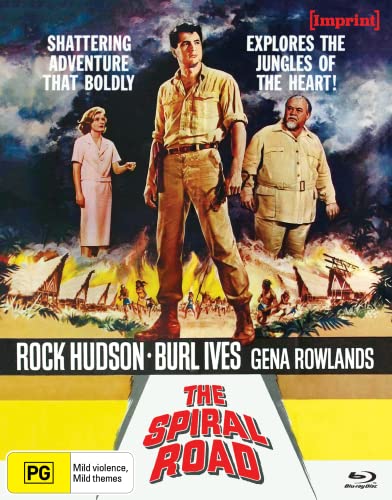 Blu-ray cover for “The Spiral Road” featuring three people and a jungle scene.