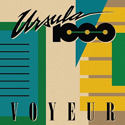 Album cover for Ursula 1000’s “Voyeur” featuring abstract geometric shapes.