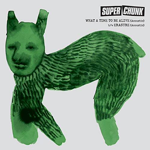 Superchunk vinyl record cover featuring a green, animal-human hybrid.