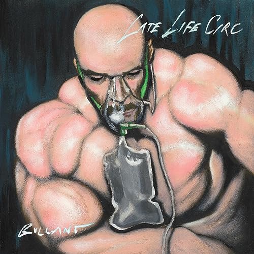 Painted portrait of a muscular figure wearing a breathing apparatus.