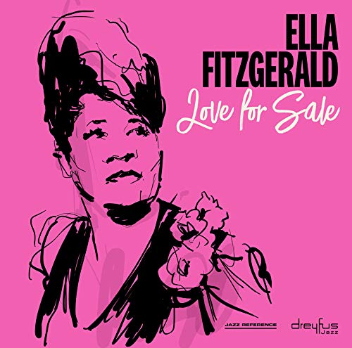 Ella Fitzgerald “Love for Sale” CD cover, black and white sketch.