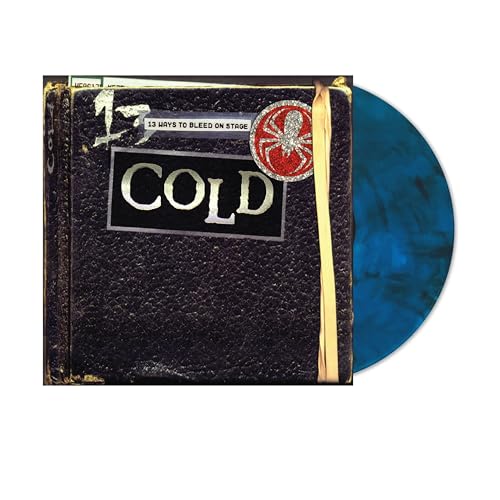 Vinyl record of Cold’s “13 Ways To Bleed On Stage” with blue swirl disc.