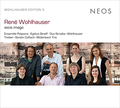 CD cover featuring a group portrait of musicians with musical notation.