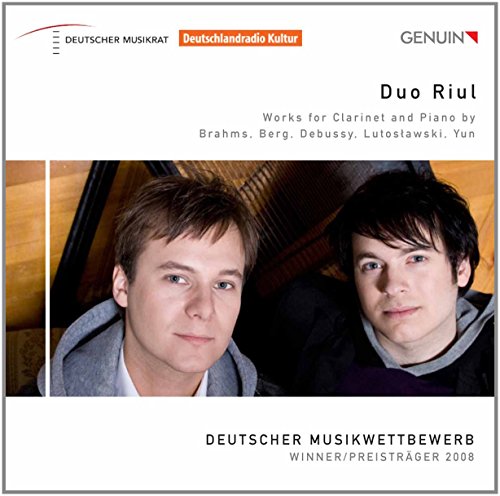CD cover featuring two young men and a piano, titled "Duo Riul".