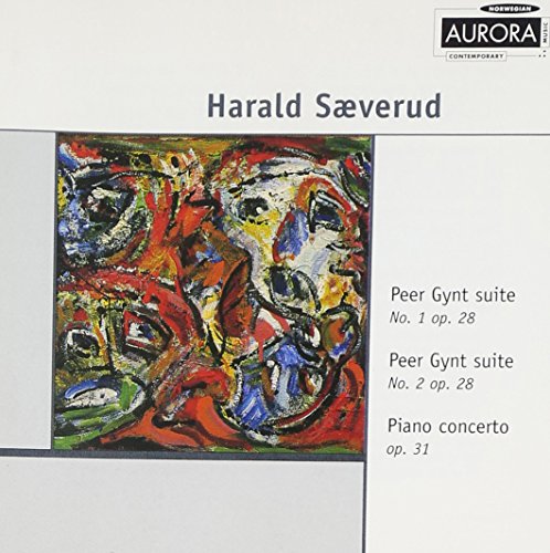 CD cover featuring abstract expressionist painting and text listing orchestral works.