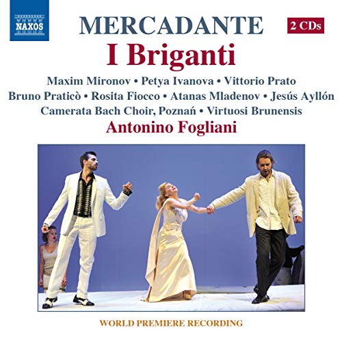 CD cover for opera "I Briganti" featuring three performers in costume.