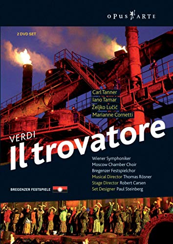 DVD cover for Verdi’s *Il Trovatore* featuring an industrial landscape.