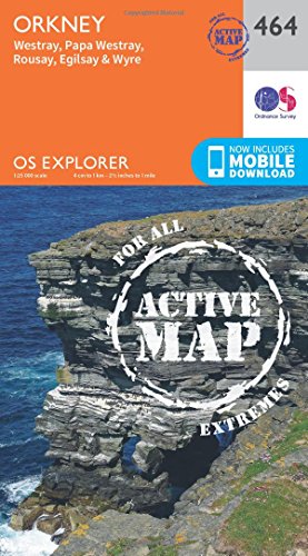 OS Explorer Map Active (464) Orkney - Westray, Papa Westray, Rousay, Egilsay and Wyre (OS Explorer Active Map)