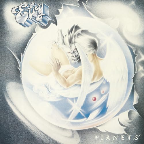 Album cover featuring an angel and a dragon inside a glowing sphere on space background.