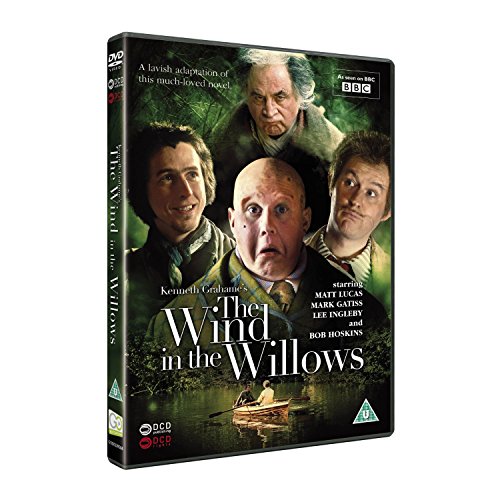 DVD cover for "The Wind in the Willows" featuring four actors and a boat.