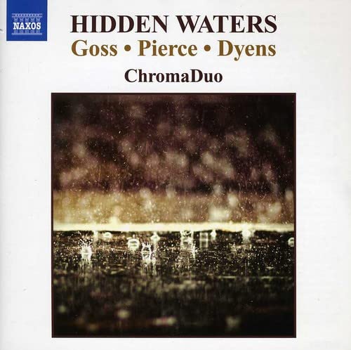 CD cover for “Hidden Waters” by ChromaDuo, featuring blurred water reflections.