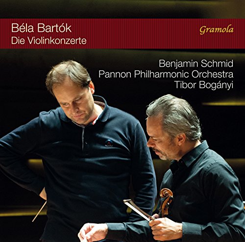 CD cover: two men with instruments, text “Béla Bartók: Die Violinkonzerte.”