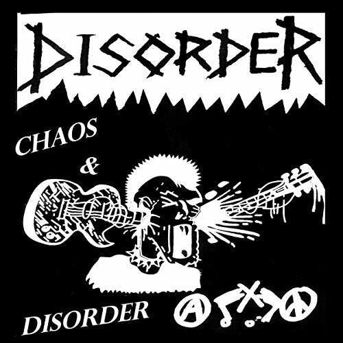 Black and white album cover featuring punk imagery and band names.