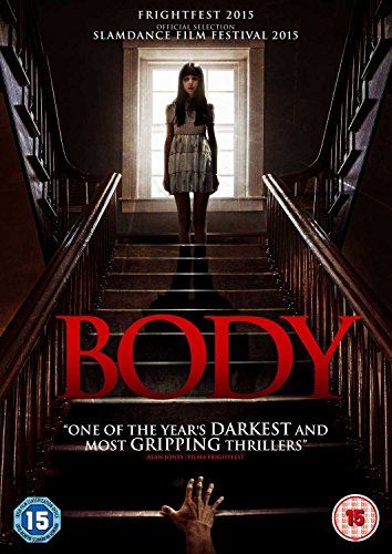 DVD cover for horror film "Body" featuring a girl on stairs.