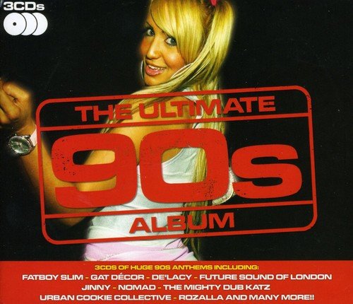 CD cover for “The Ultimate 90s Album” featuring a blonde woman.