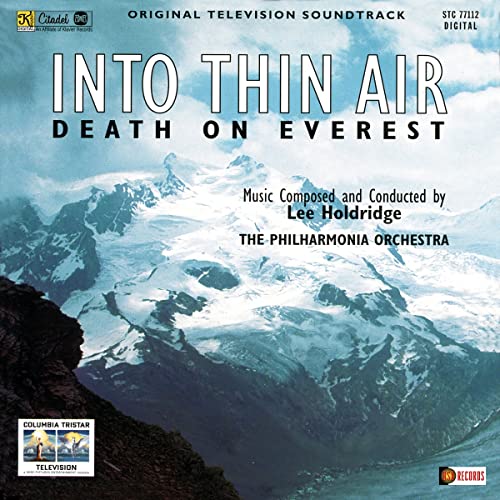 CD cover for “Into Thin Air: Death On Everest” soundtrack, snowy mountains.