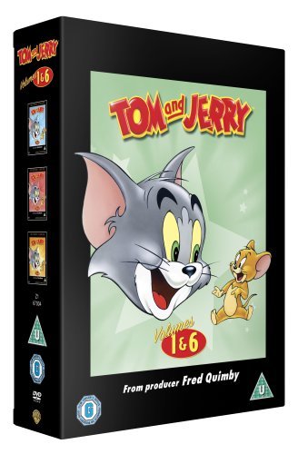 DVD box set of Tom and Jerry featuring the characters on a green background.