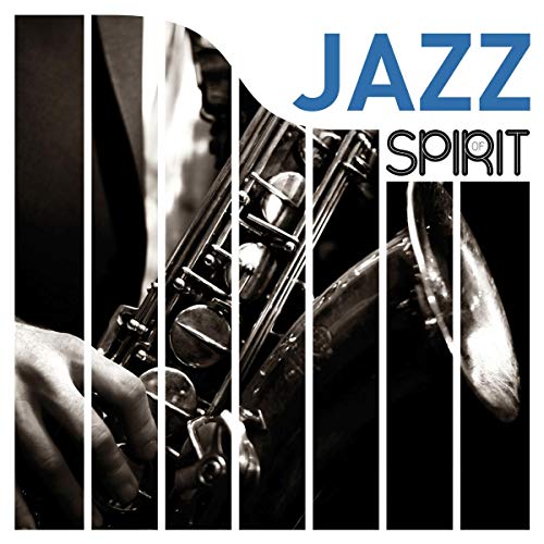 Jazz album cover featuring a saxophone and vertical black stripes.