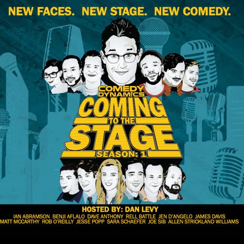 CD cover for "Coming To The Stage" featuring portraits of comedians.