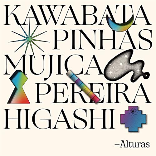 Vinyl record cover with abstract shapes, text, and the title "Alturas".