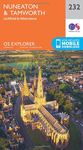 Nuneaton & Tamworth Map | Lichfield & Atherstone | Ordnance Survey | OS Explorer Map 232 | England | Walks | Hiking | Maps | Adventure
